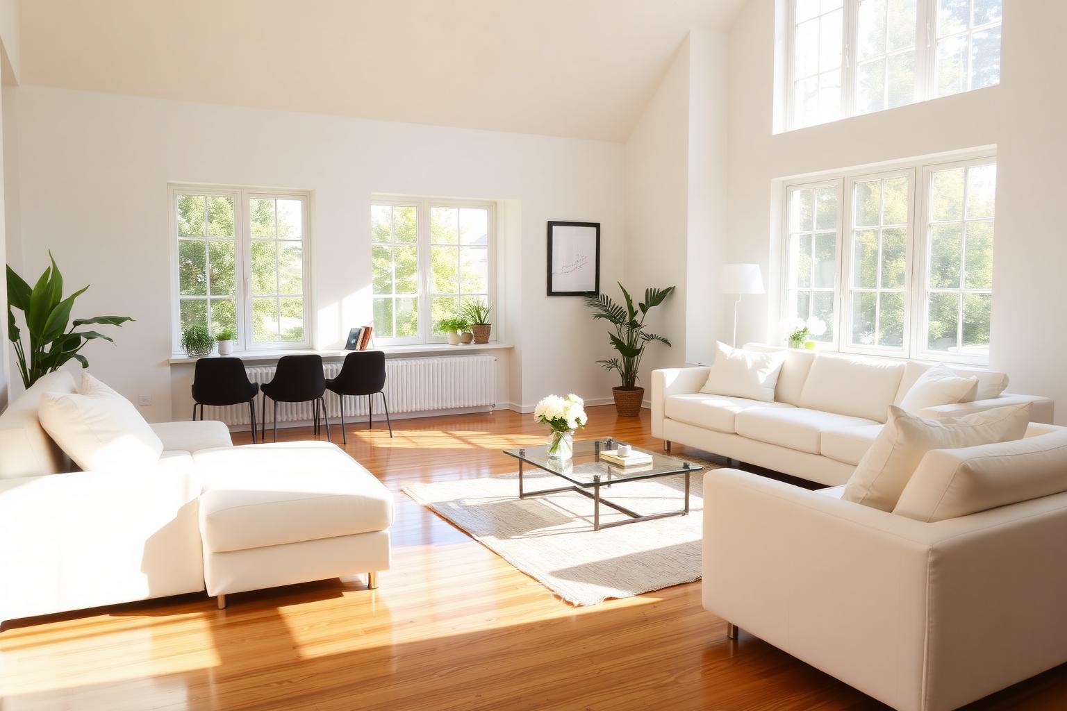 A bright, freshly cleaned living room in East Tennessee